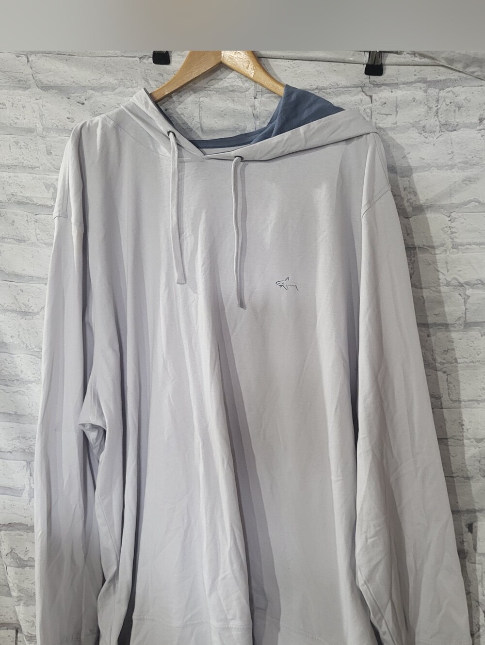 Greg Norman Light Gray Hoodie with Subtle Embroidered Logo